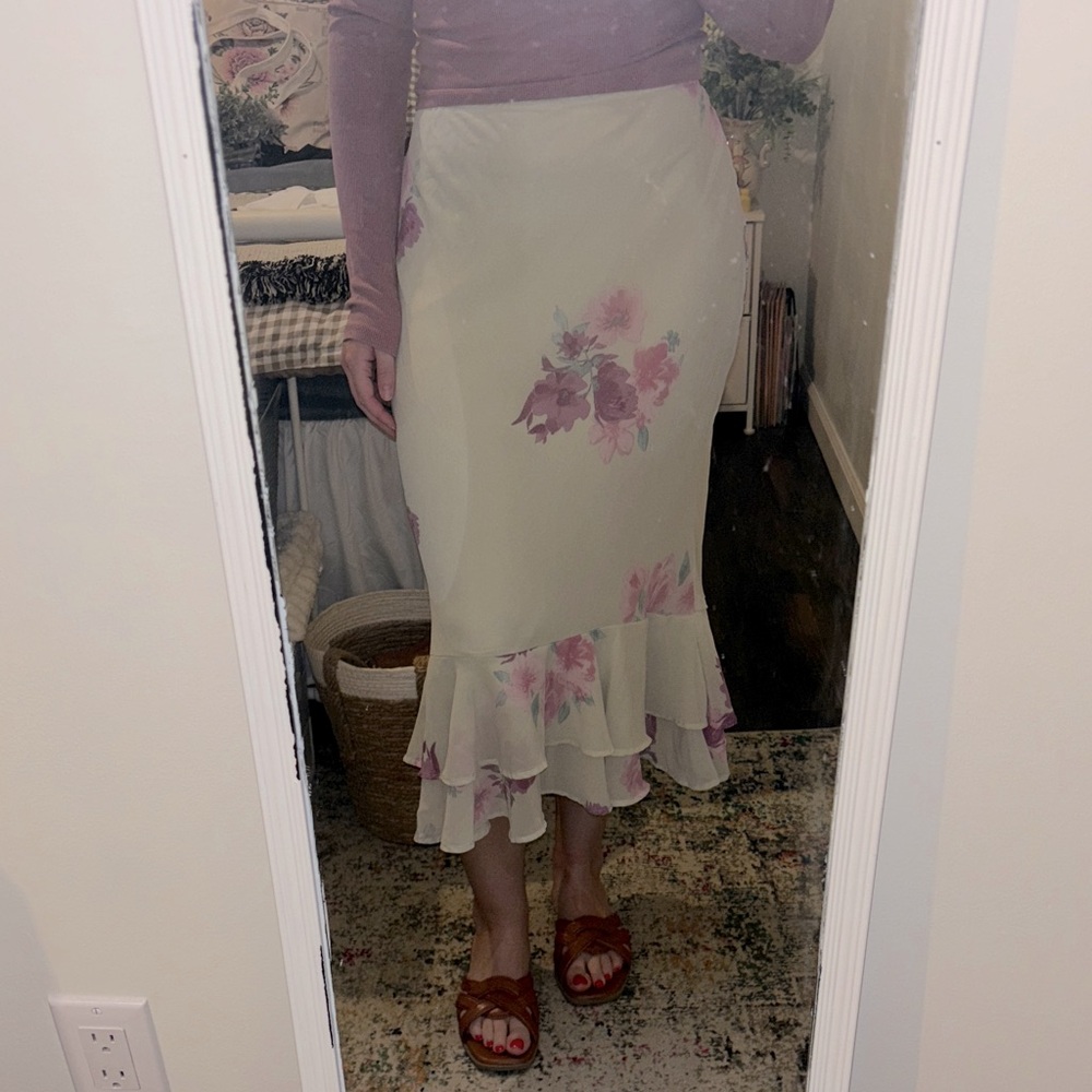 Wild Fable Yellow Floral Skirt